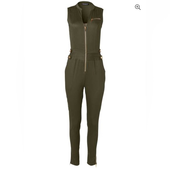 Black Venus Utility Fitted Jumpsuit - Picture 13 of 13